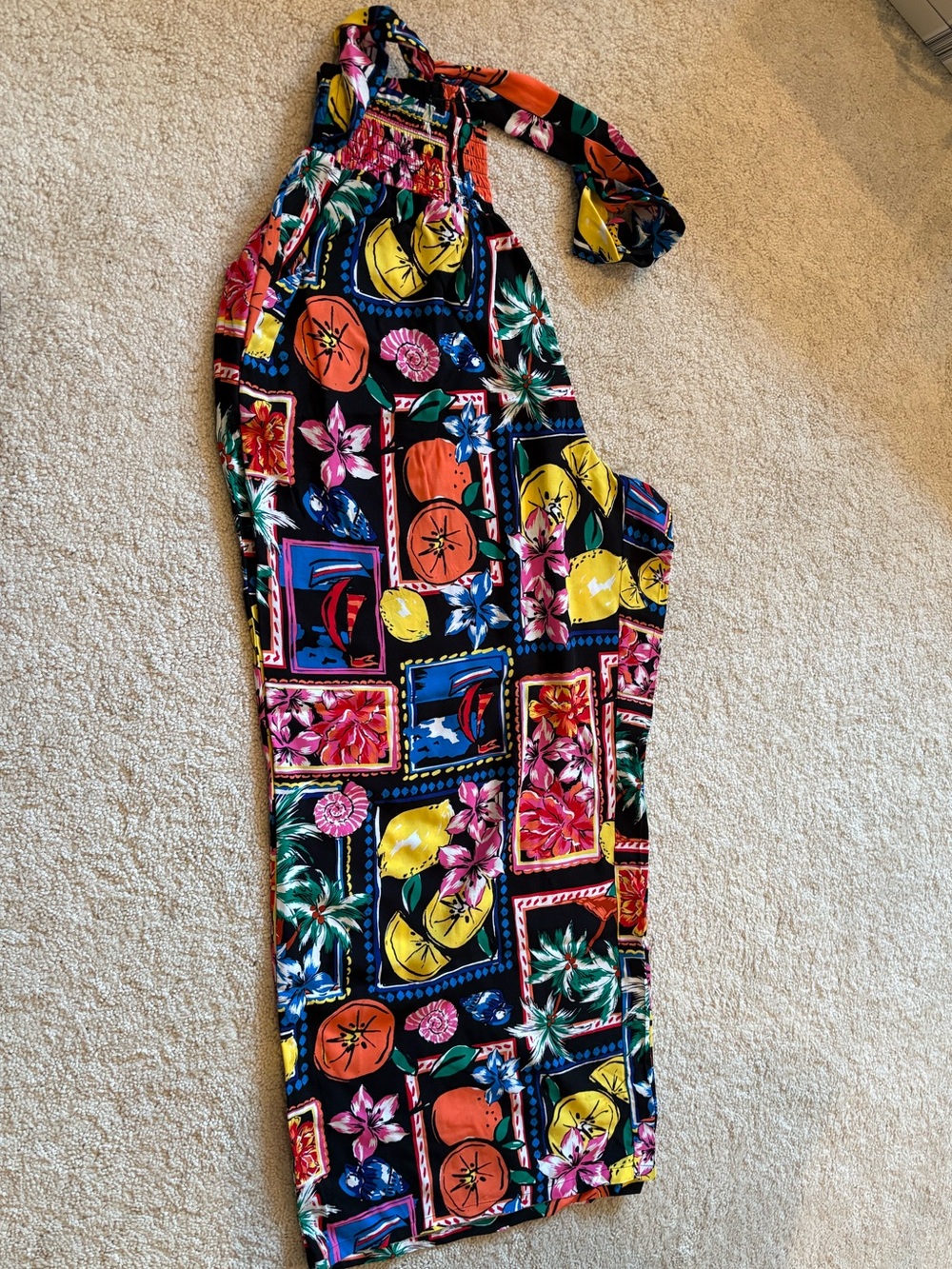 Wide Leg Jumpsuit in Multicolor Floral Print